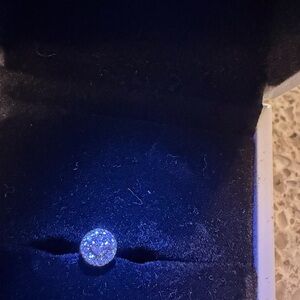 One Pair Of Authentic Diamonds Round Pavé Crystal Stud Earring in Silver-Tone